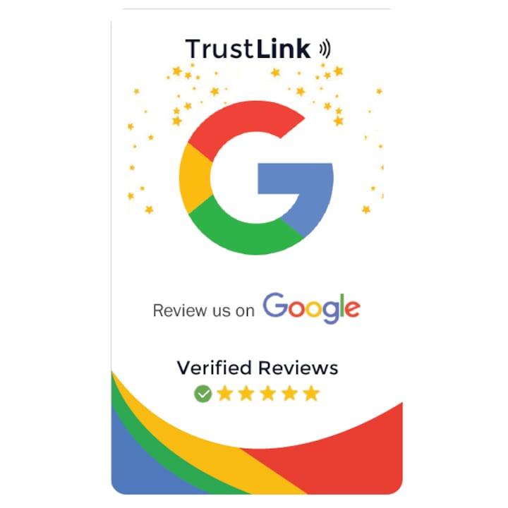 Card Recenzii Google TrustLink, Scanare Usoara cu Telefonul, NFC, QR Code, Link Modificabil, Dashboard cu Analytics Live, Rapoarte
