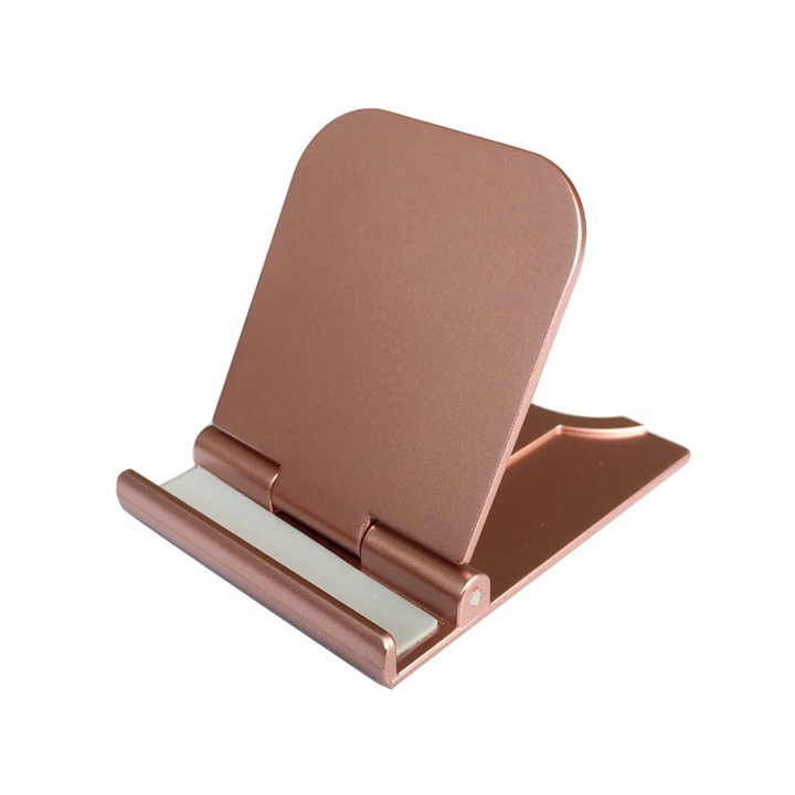 Suport de telefon pentru birou, ABS, Pliabil, Roz