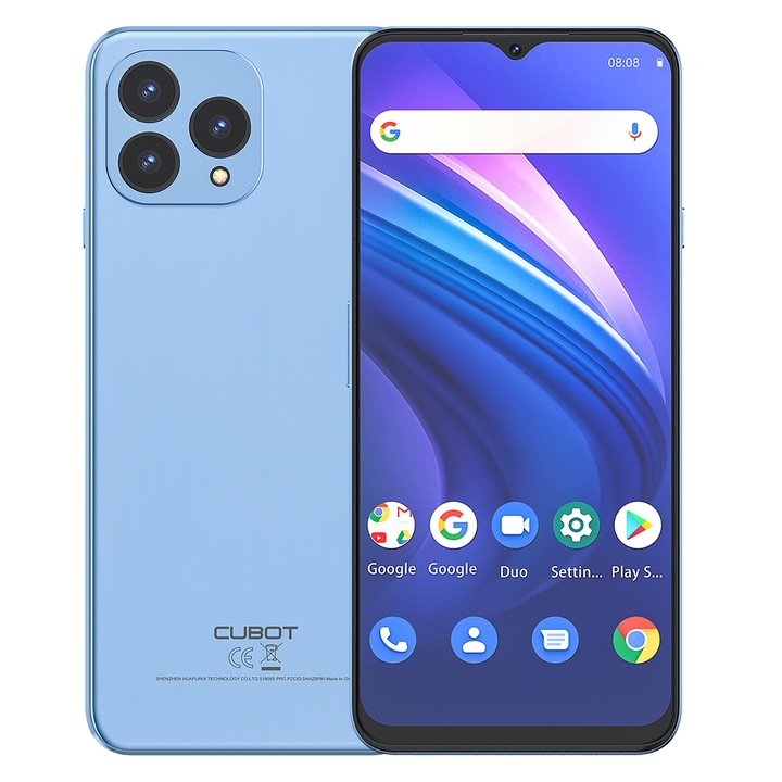 Telefon mobil Cubot P80, Dual SIM, 256GB, 8GB RAM, 4G, Blue