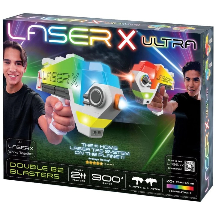 Set 2 Pistoale Laser X Interactiv - Ultra, 90 metri