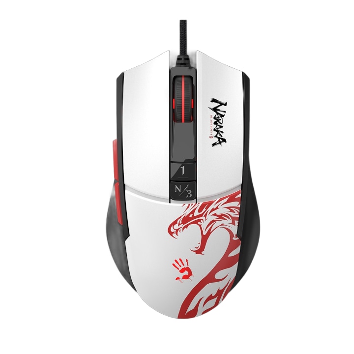 Гейминг мишка A4Tech Bloody - L65 MAX, оптична, бяла/червена