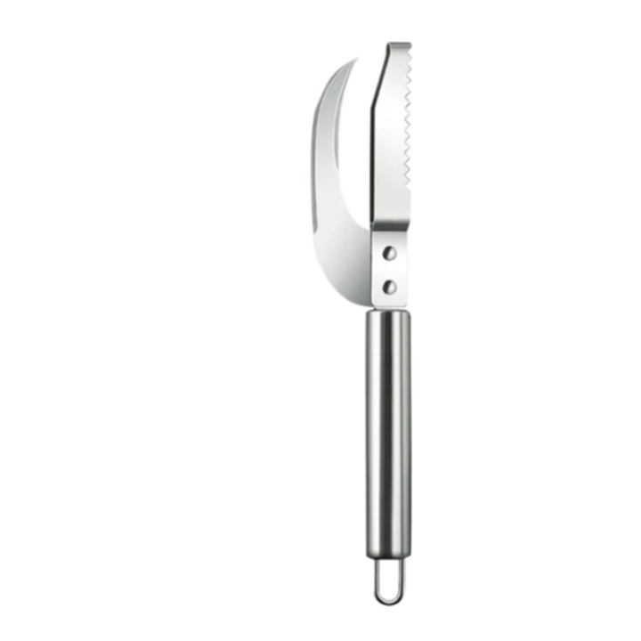 Dispozitiv profesional pentru eviscerat si curatat solzi de peste