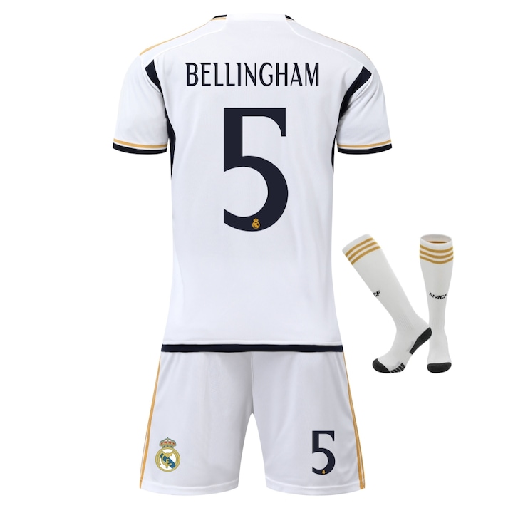 Férfi sportfelszerelés Real Madrid Bellingham labdarúgó ing szett, Fehér