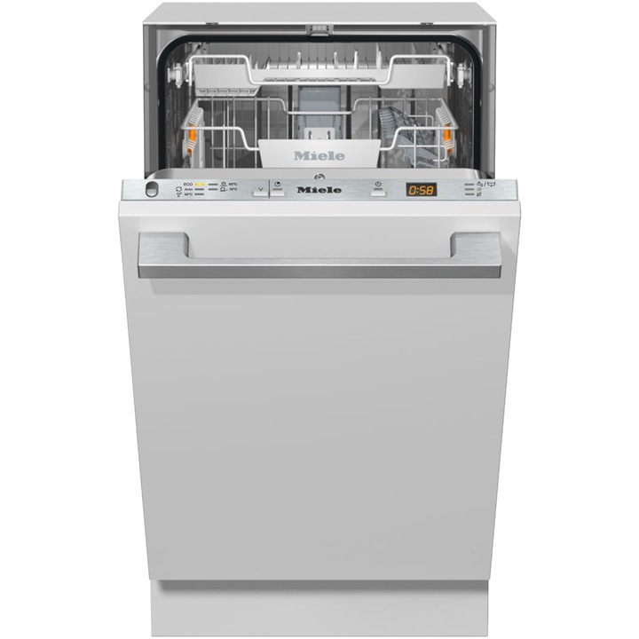 Beépíthető mosogatógép Miele G 5590 SCVi SL ED Active, 9 szett, 5 program, E osztály, QuickPowerWash, 45 cm, Fehér