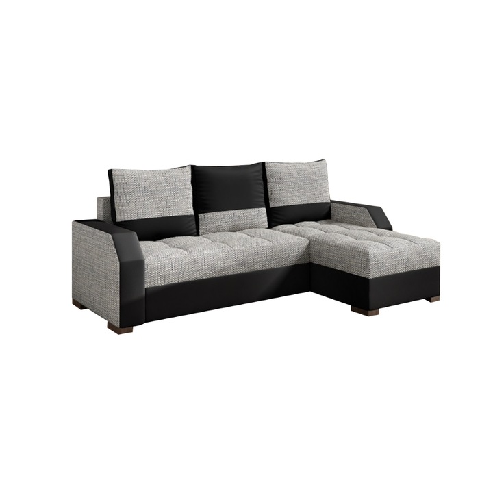 Expedo, zsanett sarok ülőgarnitúra, berlin 01/soft 011 black, jobbos, 245x90x150 cm
