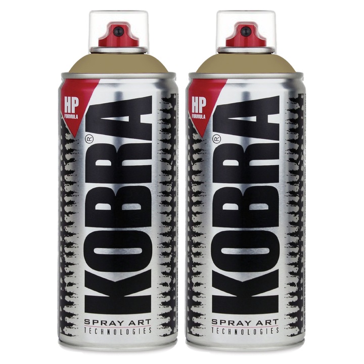 Set 2 x Vopsea Spray Acrilic Kobra HP, Hill/Bej, 400 ml