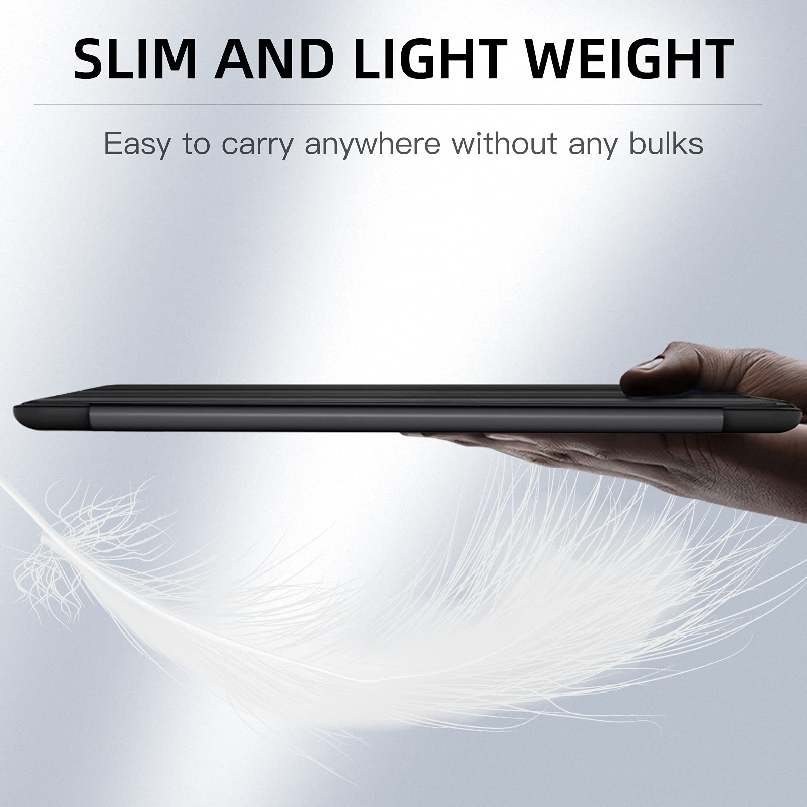 Husa protectie tableta, LNAISI, TPU/Poliuretan, Compatibila cu iPad 10.2", Negru