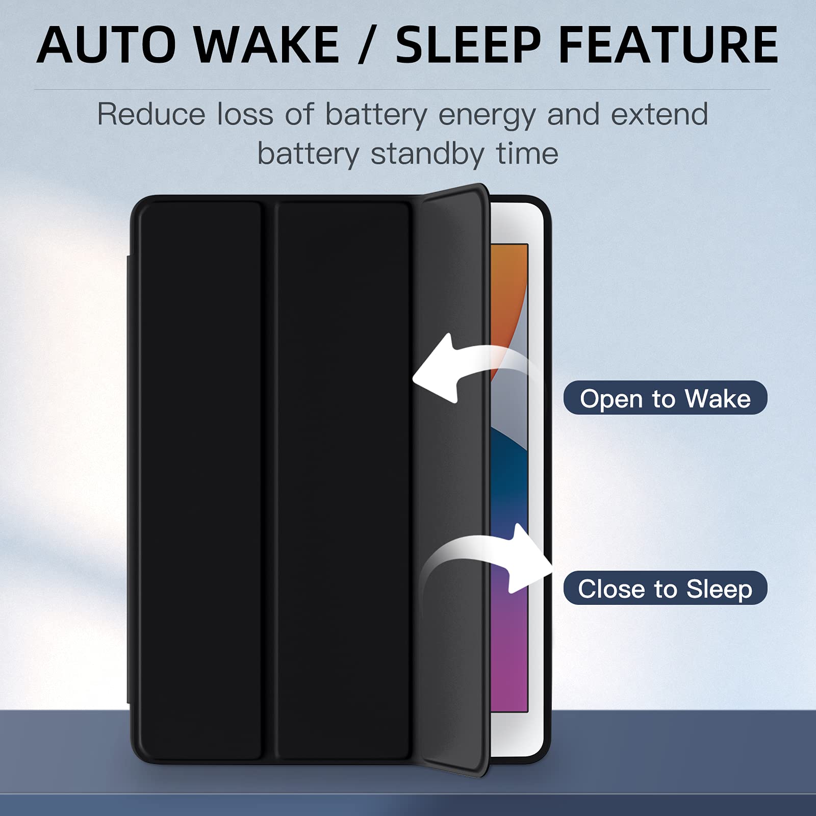 Husa protectie tableta, LNAISI, TPU/Poliuretan, Compatibila cu iPad 10.2", Negru