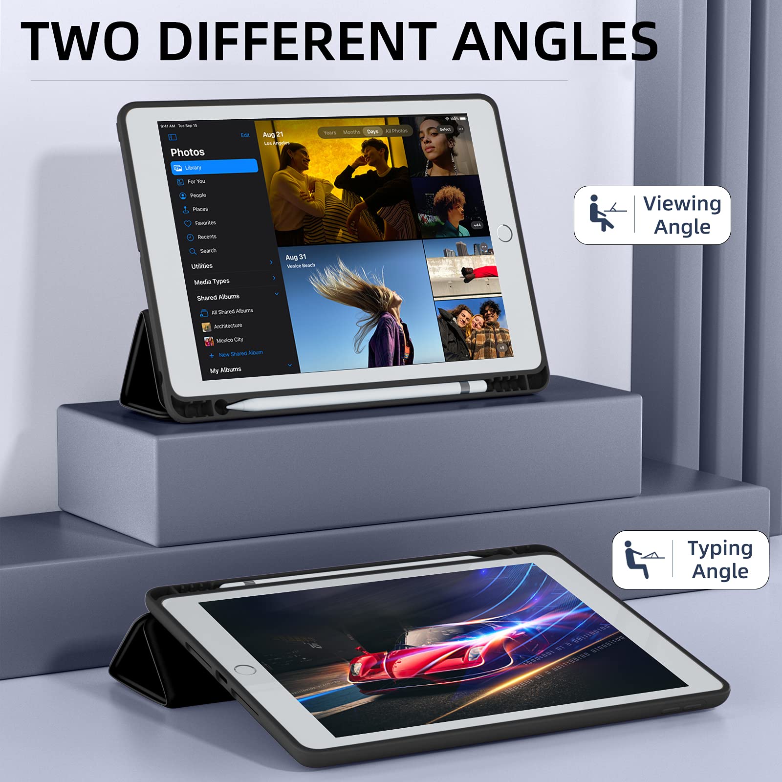 Husa protectie tableta, LNAISI, TPU/Poliuretan, Compatibila cu iPad 10.2", Negru