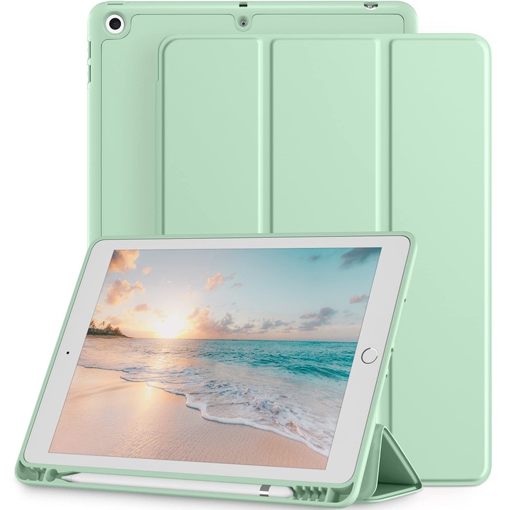 Husa protectie tableta, LNAISI, TPU/Poliuretan, Compatibila cu iPad 10.2", Verde