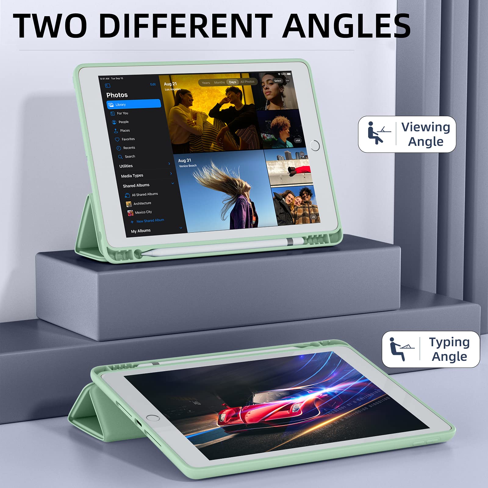 Husa protectie tableta, LNAISI, TPU/Poliuretan, Compatibila cu iPad 10.2", Verde