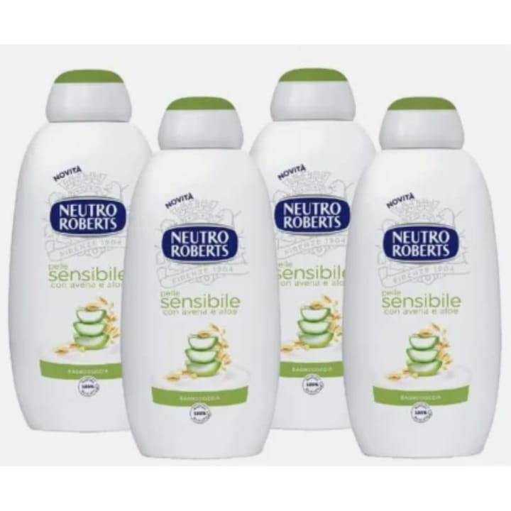 4 darabos szett tusfürdő zabbal és Aloe Neutro Roberts 450 ml