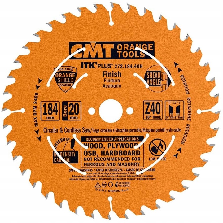 Нож за трион за дърво, CMT, стомана