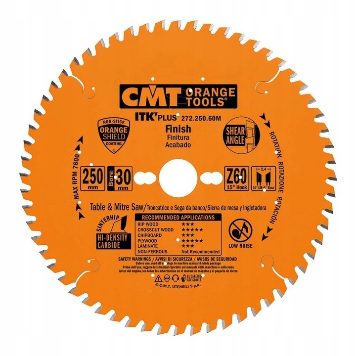 Нож за трион за дърво CMT 250x30x60Z