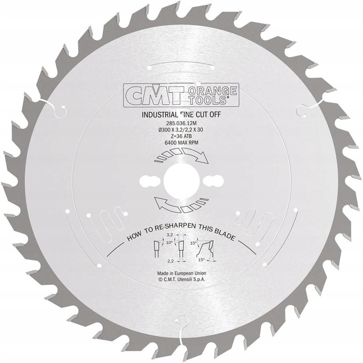 Disc circular fierastrau pentru lemn, CMT, Metal, Diametru 550 mm, Argintiu