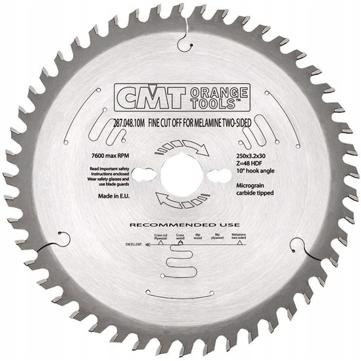 Нож за трион за ПДЧ/MDF CMT Orange Tools, Steel, 250 mm, Silver