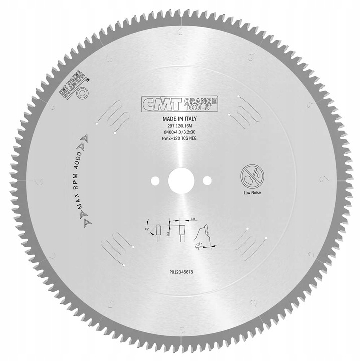 Нож за трион за алуминий/PVC CMT Orange Tools HM, 400mm, 30mm, Silver