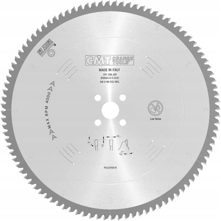 Диск за циркуляр CMT Orange Tools HM, 400mm, 32mm, за алуминий/PVC, Сребрист