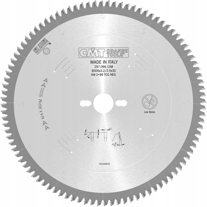 Диск за циркулярCMT Orange Tools HM, 305mm, 30mm, за алуминий/PVC, Сребрист