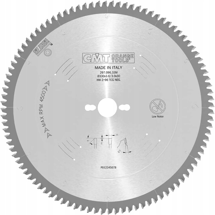 Нож за трион за алуминий/PVC CMT Orange Tools HM, 330mm, 30mm, Silver