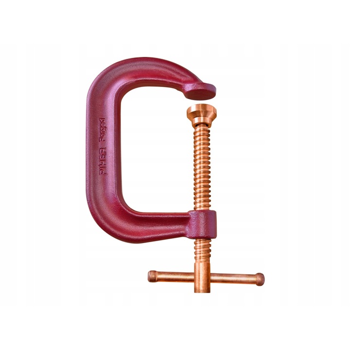 Скоба тип G, Piher, Чугун / Мед, 100 x 83 mm, Максимална сила 1800 kg, Червен
