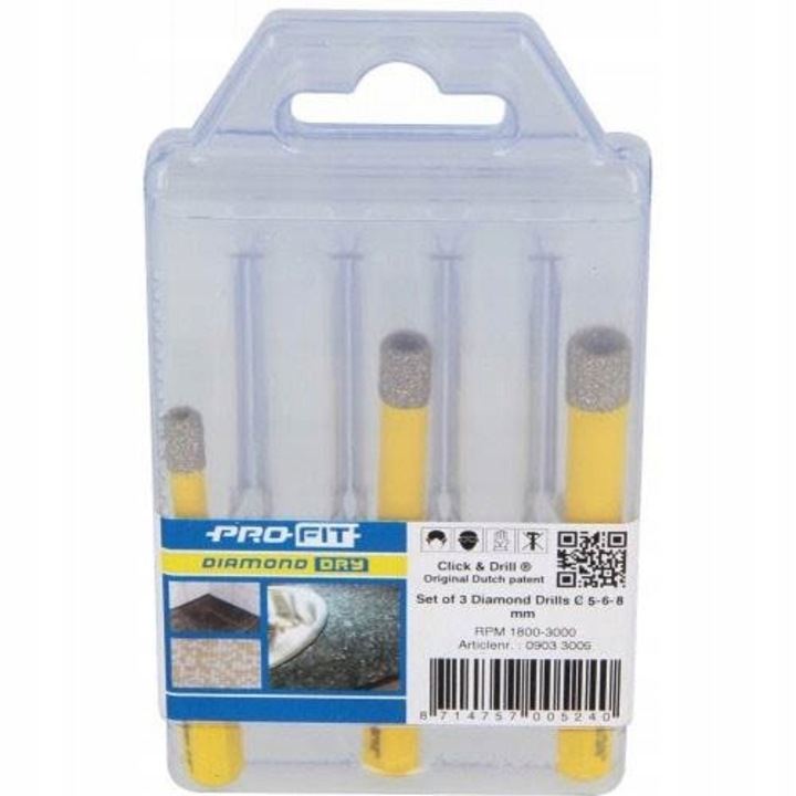 Set 3 burghie DIAMOND, PRO-FIT, Gresie/Marmura