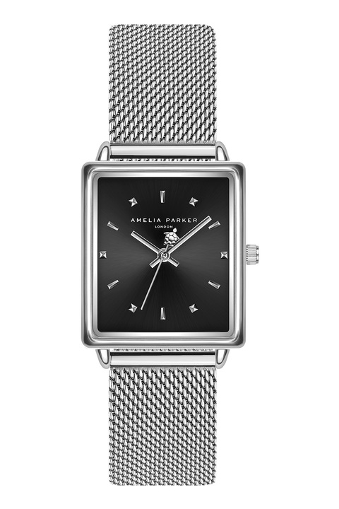 Amelia Parker, Правоъгълен часовник от неръждаема стомана, Сребърен