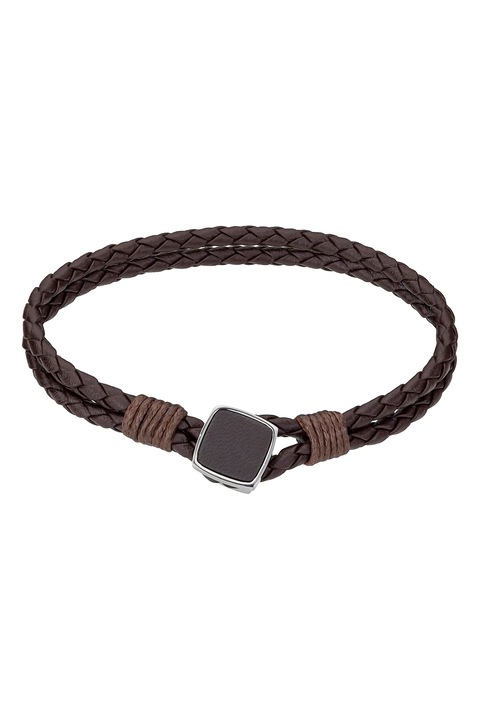 Philipp Blanc, Fonott bőr karkötő, Sötétbarna