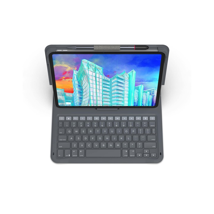 Клавиатура Zagg Keyboard Messenger Folio 2 за Apple iPad 10.9инча, 10та генерация, сива