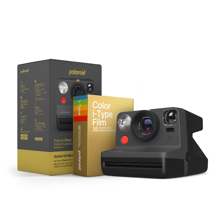 Комплект фотоапарат и двоен пакет снимки Polaroid Now 2 Everything Box, Golden moments