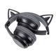 Casti gaming wireless, FoxXray HAB-10 DazzleCat BK, pliabile, urechi de pisica iluminate RGB, Negru