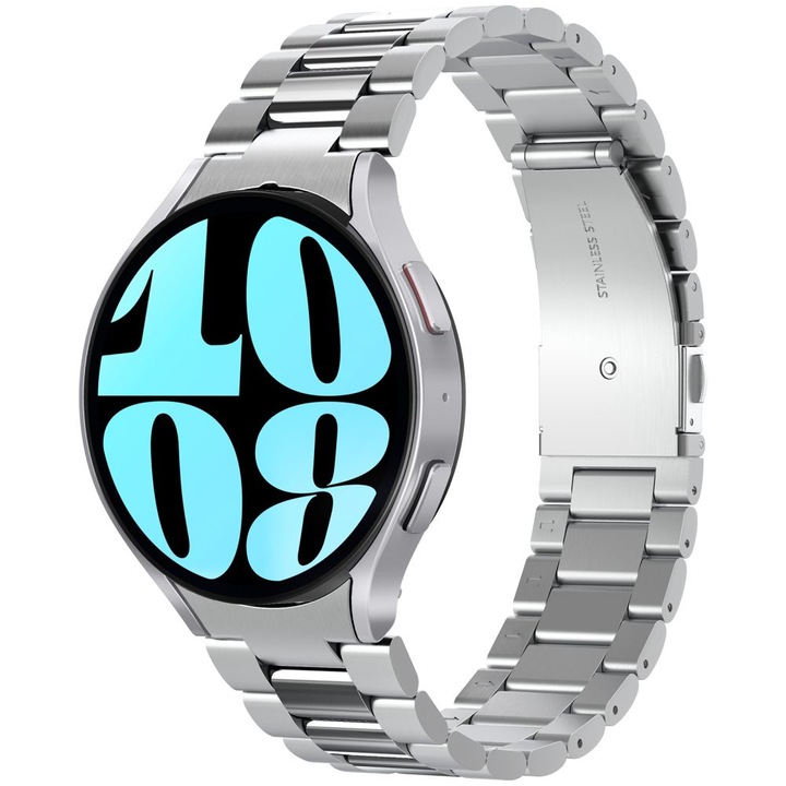 Óraszíj Samsung Galaxy Watch6 44mm-hez, F47, Fém, Szürke