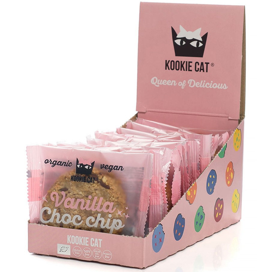 Cookie Vanilla and choco drops 12x50g Kookie Cat SET1