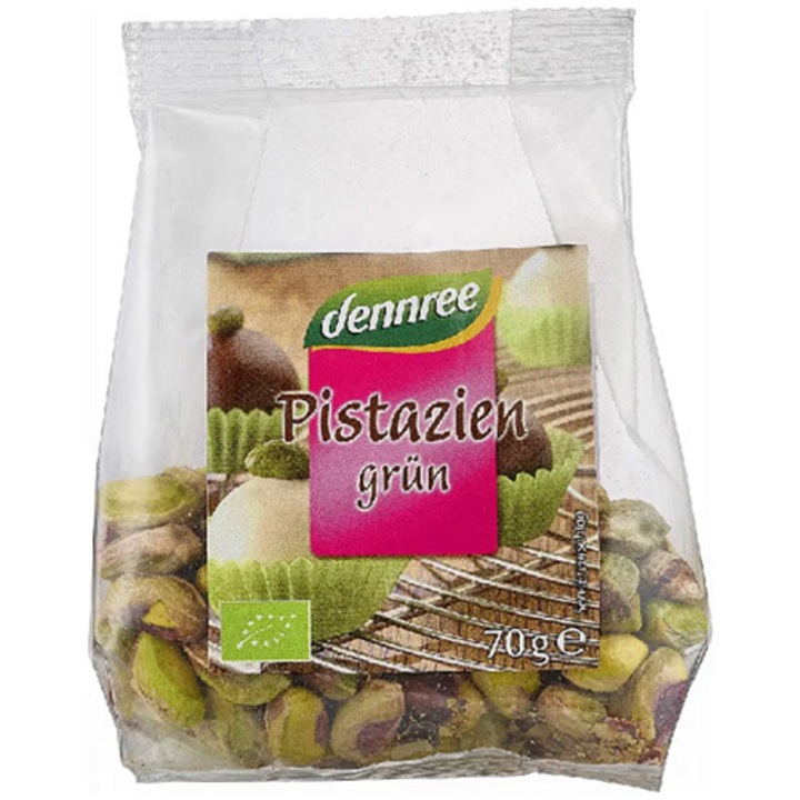 Bio hámozott zöld pisztácia, Dennree, 70 g