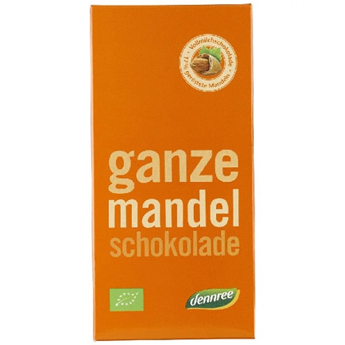 Bio Ciocolata cu Lapte si Migdale Intregi Dennree 100 g