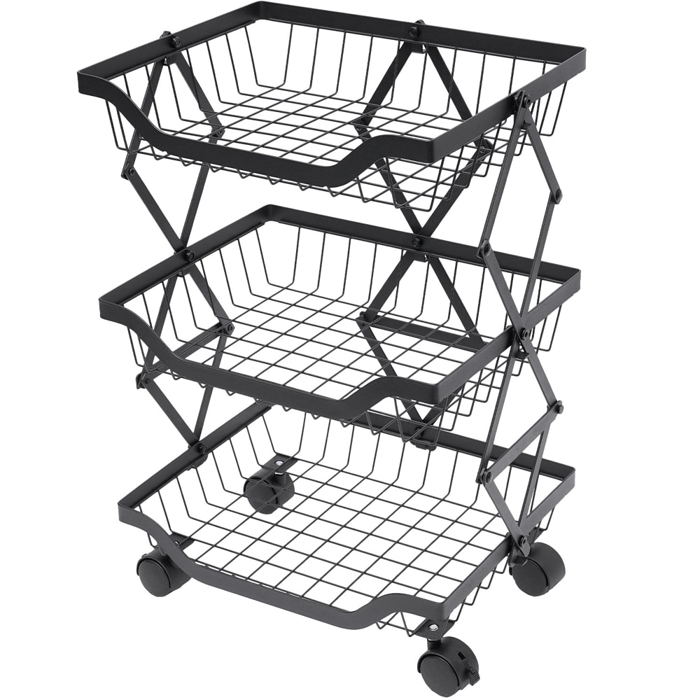 Raft universal, Quasar & Co.®, cu roti, 3 niveluri, pliabil, 37 x 28 x ...