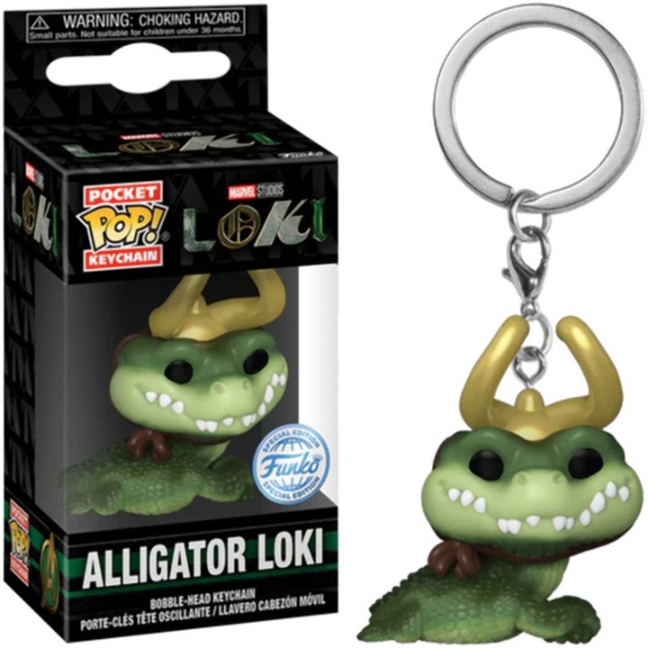Breloc, Funko, Pocket Pop!: Marvel Loki - Aligator Loki