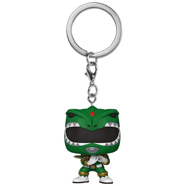 Breloc FunKo Power Rangers, Green Ranger, Figurina Vinyl, Cutie cu Fereastra