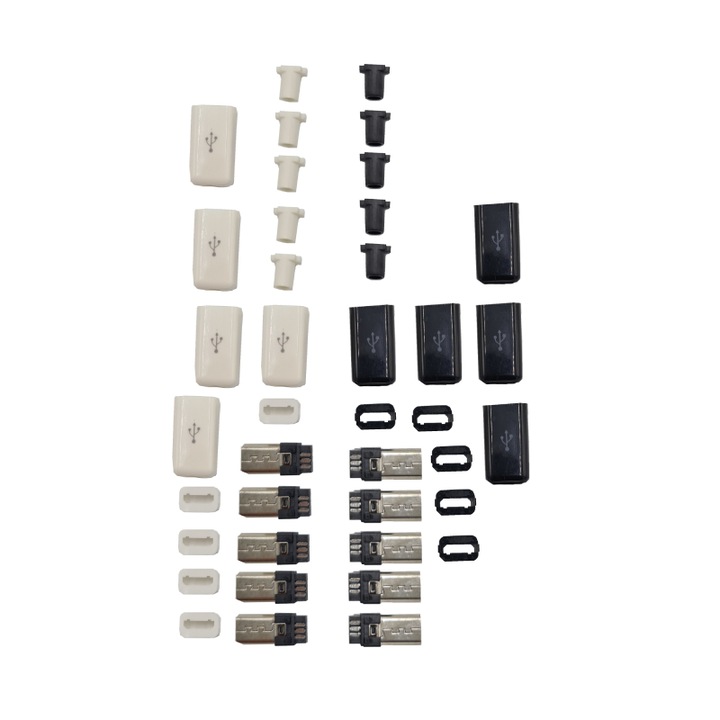Set de 10 Conectori, Micro USB, 8mm, pentru Incarcare