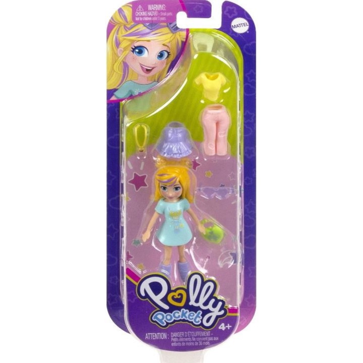 Комплект кукли Mattel Polly Pocket с аксесоари, Пластмаса, 4+ години, Многоцветен