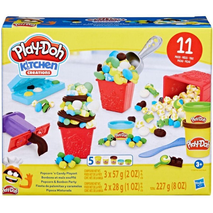 Popcorn és Candy Play-Doh, Hasbro, 3+, Többszínű játékkészlet