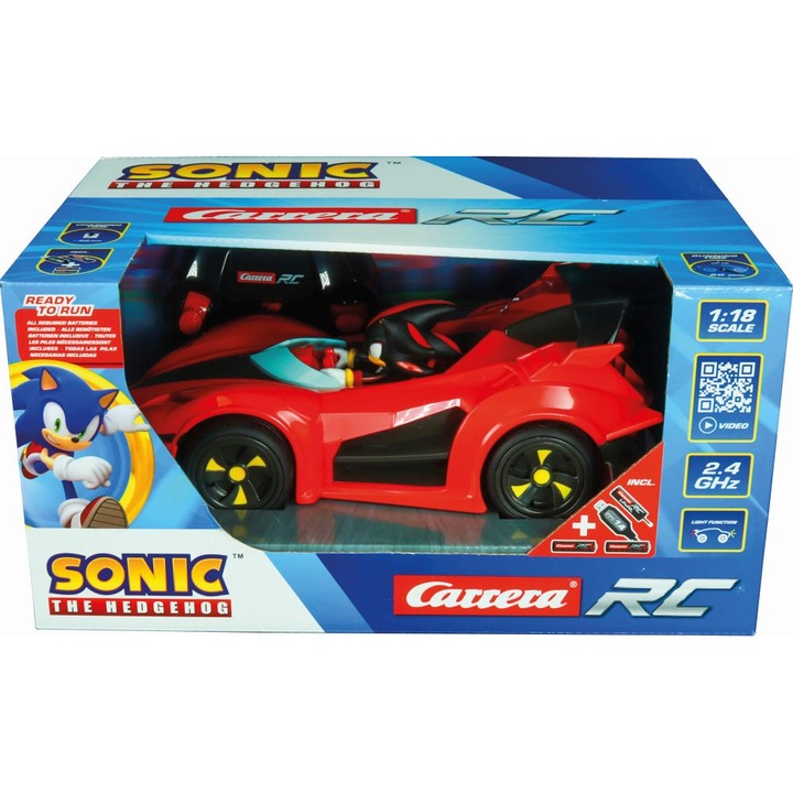 Masinuta cu telecomanda Sonic racing, Carrera, Plastic, 3+, Multicolor