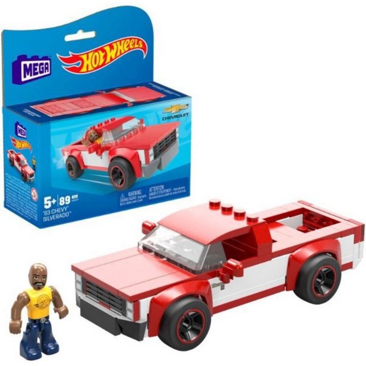 Autó figurával Mega Hot Wheels, Mega Blocks, 5+, műanyag, piros