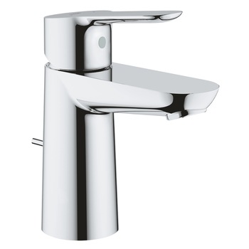 Baterie lavoar Grohe BauEdge 23328000, marimea S, monocomanda, 3/8'', cartus ceramic, evacuare cu tija, crom