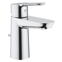 Baterie lavoar Grohe BauEdge 23328000, marimea S, monocomanda, 3/8'', cartus ceramic, evacuare cu tija, crom