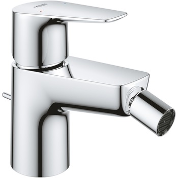 Baterie bideu Grohe BauEdge 23331001, 3/8'', H 12.6 cm, monocomanda, cartue ceramic, evacuare cu tija, crom