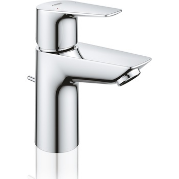 Baterie lavoar Grohe BauEdge 23328001, 3/8'', marimea S, monocomanda, cartus ceramic, evacuare cu tija, crom