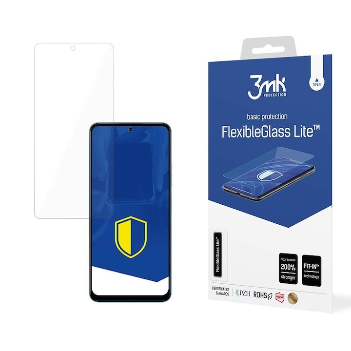 Xiaomi Redmi 12 4G / 5G / Redmi 13 4G / 5G / Poco M6 4G kompatibilis üvegfólia, előlapi, flexibilis, hibrid, 3MK Flexible Glass Lite