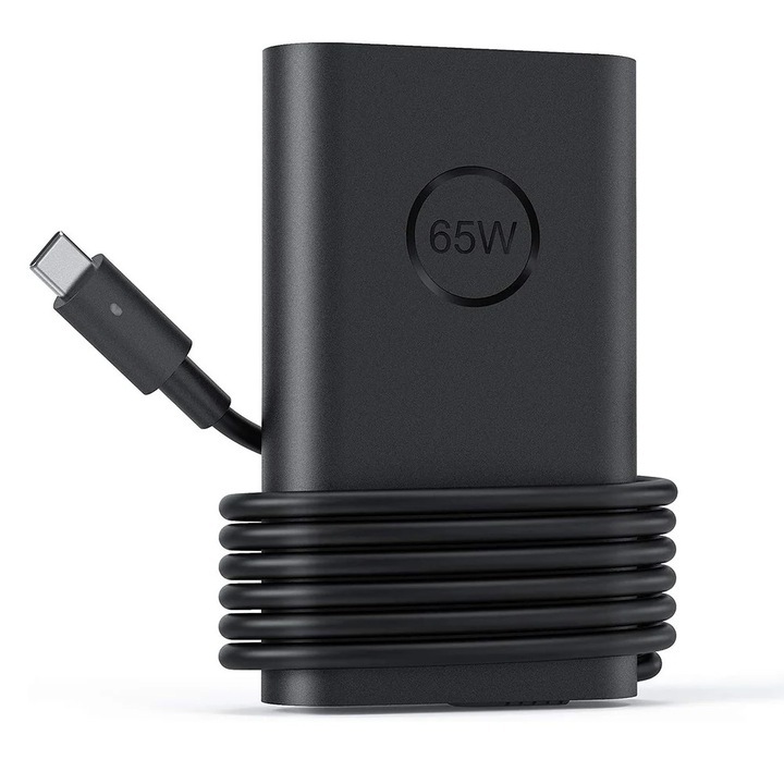 Incarcator Laptop Dell, JESWO®,65W, 20V/3.25A, port USB-C, Incarcare rapida, Protectie multipla, 10.5x6.5x2.2cm, Mic si portabil, Negru