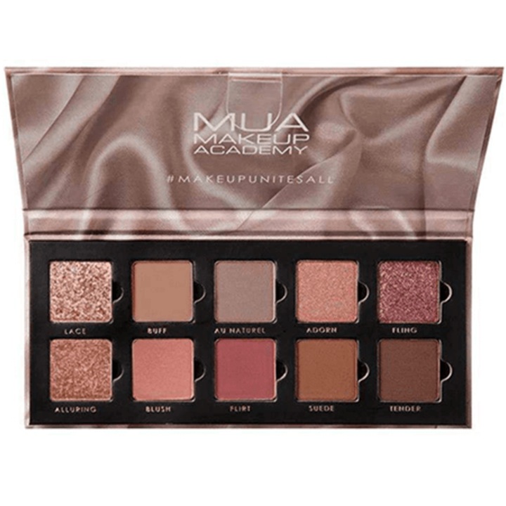 Paleta de fard de pleoape Mua 10 Shade Silk Nudes
